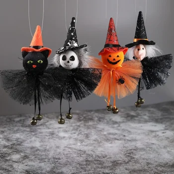 1 buc Dovleac de Halloween Fantoma Vrajitoare Pisica Neagra Pandantiv cu Clopot Petrecere de Halloween Decor de Halloween Ornamente pentru Bara de Partid