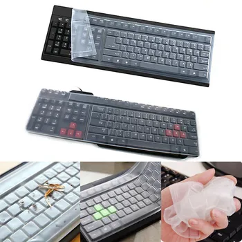 1 buc Universal Anti-praf Și Anti Apă Silicon Computer Desktop Keyboard Piele Capac Protector Moale de Acoperire de Film