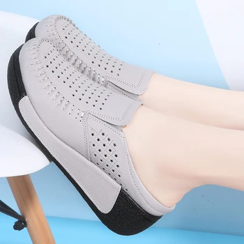 Vara Femei Pantofi Platforma Papuci de casă Wedge Flip-Flops Respirabil Femeile în aer liber de Mers pe jos de Sandale de Moda Aluneca pe Femei Mocasini