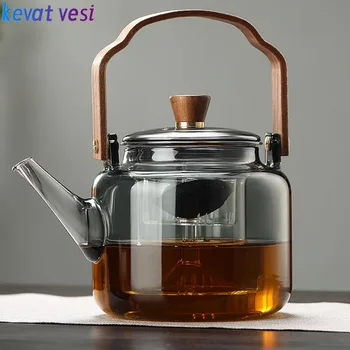 1.2 L Ceainic de Sticla cu Infuzor Rezistente la Căldură Oală de Ceai Office Home Cafea, Vase de Ceai Puer Set Lapte Container Suc Teaware