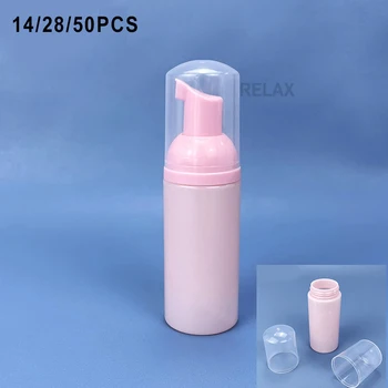 14/28/50PCS Toate din Plastic Roz Foamer Pompa de Sticla de Sticla Cosmetice Dozator de Săpun Spumă de sticlă Gol Fata de Lovituri de bici Demachiant en-gros