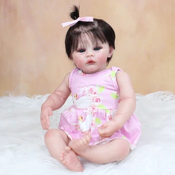 19 inch Baby Doll în Viață Copilul Păpuși Care Arata Real bebe renăscut de silicon originala Silicon Corp Plin