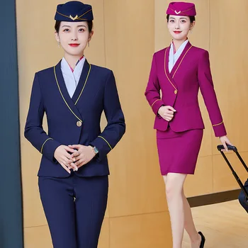 2022 Toamna și Iarna Mâneci Lungi Afaceri de Îmbrăcăminte pentru Femei Costum de Afaceri Uzura Formale Hotel Aviației Haine de Lucru Costum de Moda