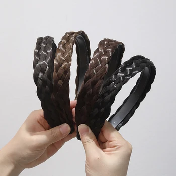 2023 de Vânzare cele mai Bune Cinci-fire Împletite Peruca poftă de mâncare Bentita Leneș Hair Styling Cap Trupa Femei Dințate Non-alunecare Hairband Frizură