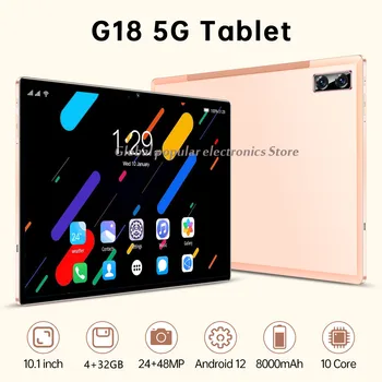 2023 Gobal Versiune Comprimat G18 10.1 Inch Android 12 Bluetooth 4GB, 32GB 8000mAh Deca Core Google Play WPS 5G WIFI Hot Vanzari Laptop