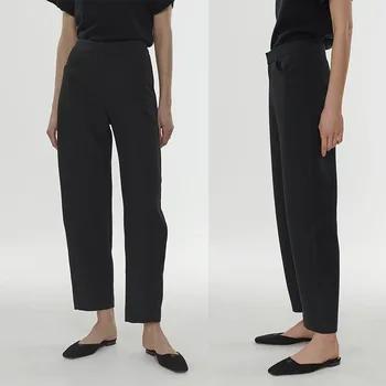 2023 Primavara-Vara pentru Femei Cazut Pantaloni Costum Negru cu Fermoar Zbura Simplu Slim All-meci Doamna Casual Pantaloni Lungi