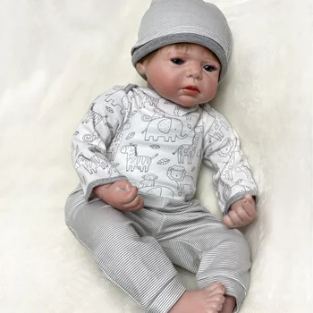 22 Inch Handmade Natural Renăscut Baby Doll Pеборн Mальчик Pentru Copii Cadouri Bebe Papusa Reborn