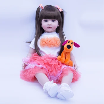 24 inch Minunat Renăscut Baby Doll Cârpă moale Corpul Umplute Realiste Copii Papusa Cosplay juca diy Jucărie Pentru Copilul bebe cadou de Ziua de nastere