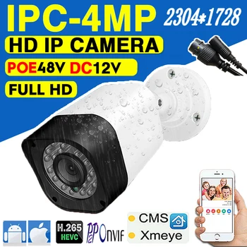 2K POE IP Mini Camera CCTV 4MP HD Complet Digital, Onvif H. 265/ext Strada rezistent la apa IP66 Fata de Detectare a Omului XMEYE Pentru Acasă