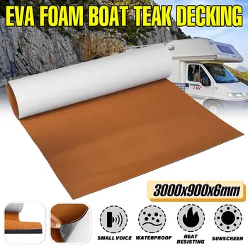 3000MM-600MM Spuma EVA Faux din lemn de Tec Barca Terase Mat Maro Punte Foaie Yacht Pardoseli Anti Skid Mat autoadezive Vehicul Pad