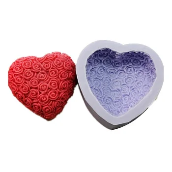 3D Valentine Nunta a Crescut Inima Silicon Săpun Mucegai Ciocolata Mucegai Săpun Lumânare DIY Mucegai de Luare de Săpun Mucegai Ambarcațiuni Instrument de Arta