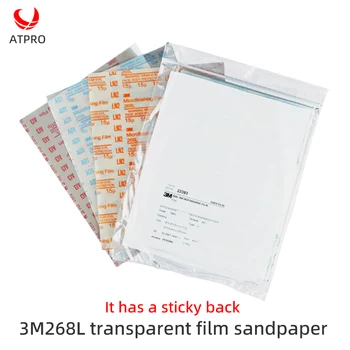 3M268L Adeziv Transparent Film Auto-adeziv Șmirghel 9-100u de Slefuire de Slefuire Supapa de Precizie din material Plastic hartie abraziva de Lustruire