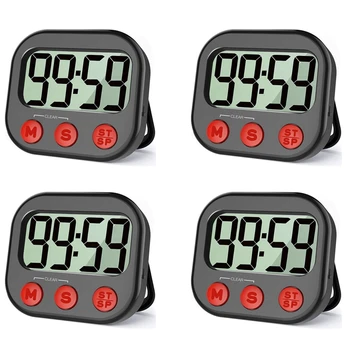 4X Cronometru de Bucătărie, Digital Timer Vizual Magnetic Ceas Cronometru, Countdown Timer, Ecran LCD Mare de Afișare Pentru Gătit
