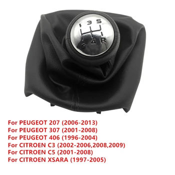 5 Viteza de Schimbare a vitezelor Buton Schimbator portbagaj pentru Peugeot 307 207 Citroen C3 C5 cu Jambiere de Boot de Acoperire Profesionale, Accesorii Auto