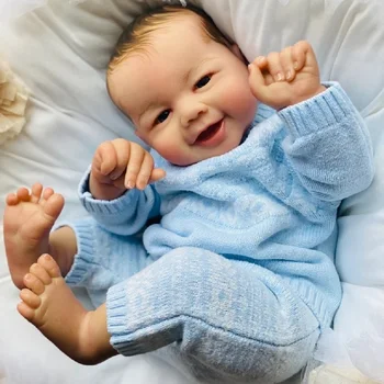 50cm de Pluș Emmy Bebe Renăscut Cu 3D Skin Pictata Manual de Înaltă Calitate Realiste Nou-născutului Baby Doll Muñecas Para Ninas