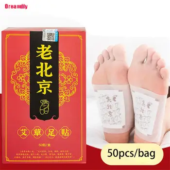 50PCS Pelin Sănătate Foot Patch Tampoane de Detoxifiere de Corp Hranitoare de Reparații de Îngrijire de Picioare Vechi Beijing Organice a Îmbunătăți Somn Subțire de Pierdere în Greutate