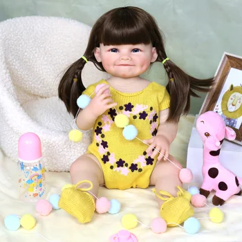 55cm Complet Moale de Silicon Natural Corpul Renăscut Baby Girl Doll Păpuși Realiste cu Suzeta pentru Copii Jucarie Papusa Reborn Kit