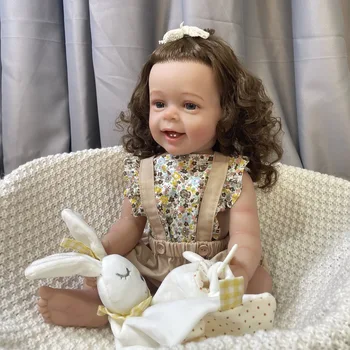 55CM Plin de Vinil Lavabil Corp Pictat Deja Renăscut Baby Doll Yannick Zâmbet Fata Realiste Copilul Figura Jucărie Cadouri