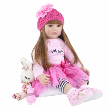 55CM Silicon Renăscut Baby Girl Doll Realist Vinil copil Copil Cadou de Ziua de nastere Fata 60CM Păpuși Reborn Copii Boneca Brinquedo