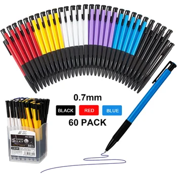 60 Buc Apăsați Pix cu Gel Colorat Gras Pix Retractabil 0.7 mm Albastru Negru Rosu Pixuri Pentru Școală, Rechizite de Birou