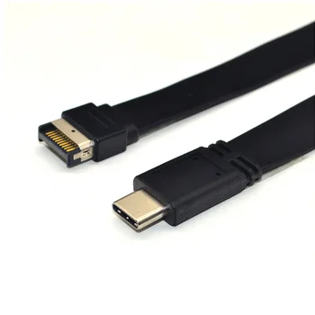 60cm/80cm USB 3.1 Panoul Frontal Tip Header-E Pentru Usb-C Tip C de sex Feminin Conector de Extensie Cablu TIP E TIP C Converti Cablu
