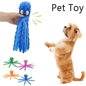 8 Picioare De Caracatiță Moale De Pluș Întâmplă Jucărie De Câine De Joacă În Aer Liber Interactive Chițăit Jucărie De Câine De Sunet Hârtie Mesteca Molar Accesorii Pentru Animale De Companie