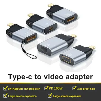 8K UHD de Tip C compatibil HDMI/VGA/DP/RJ45/Mini DP Convertor Video 4K 60Hz USB de Tip C Adaptor Pentru Samsung Huawei MacBook