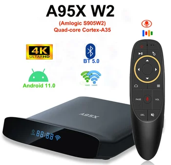A95X W2 TV BOX android 11.0 Amlogic S905W2 2.4 G 5G Dual Wifi 4GB RAM, 64GB Suport BT5.0 4K Set Top Box Media Player android 2023
