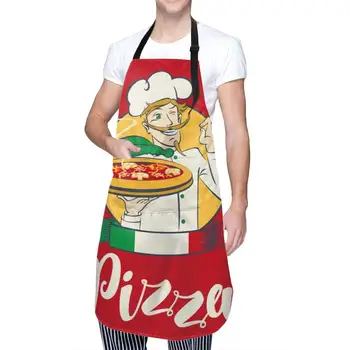 Abucaky Desene animate Pizza Bucătar Amuzant Șorț Impermeabil pentru Adulți Chef Salopete Cu Buzunar Incapator pentru Bucătărie, GRĂTAR Crafting Desen
