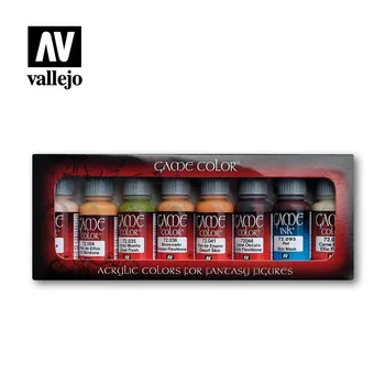 Acrylicos Vallejo Vopsea 72295 Warhammer AV Joc de Culoare de Caractere culoarea Pielii 8 Color box set este un ambalaj simplu