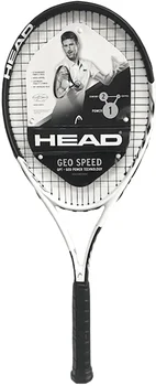 Adult Racheta de Tenis, Pre-Înșirate, Negru/Alb, 10.4 oz. Greutate, 105 Mp. în. Racheta Dimensiune