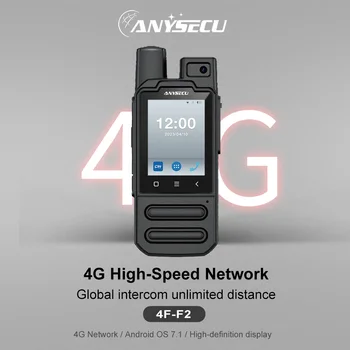 Anysecu 4G-F2 4G F2 POC Radio 4000mAh IP54 Suport WIFI, Android 7.1 TIP C interfață de Date Cu GPS, GLONASS, Beidou Poziționare