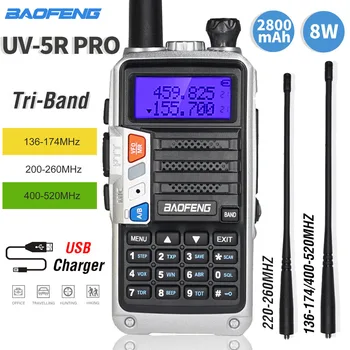 Baofeng UV-5R Pro Tri-Band Walkie Talkie 8W Mare Putere Portabil Două Fel de Radio UV 5R Upgrade Amatori CB Radio FM Transceiver