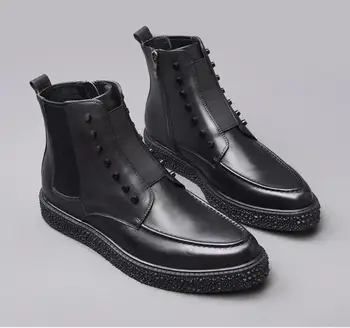 barbati cizme de iarna din piele cizme cizme Martin Britanic cizme a subliniat degetele de la picioare și dantelă-up pentru bărbați glezna cizme dantela-up pantofi pentru bărbați