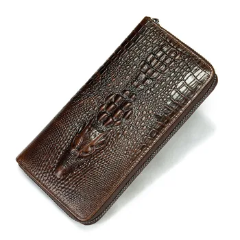 Barbati geanta portofel din piele de crocodil model portofel piele portofel de afaceri multi card de portofel lung