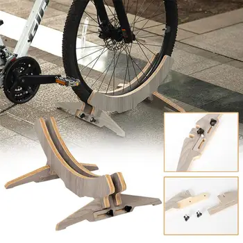 Bicicleta Suport de Podea din Lemn de sine Statatoare suport Detașabil Suport Suport Roata Suport Pentru Biciclete de Parcare L7N5