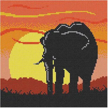 Broderie Pachet Transport Gratuit Cross Stitch Kituri de Elefant în Apus de soare de Înaltă Calitate