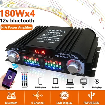 BT-998 DC 12V Bluetooth Mini HiFi, Amplificatoare de Putere Stereo Auto Home Audio Digital de Sunet Amplificator Display LCD FM SD USB Bass