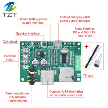 BT201 Modul Dual 5.0 Bluetooth Lossless Audio Amplificator de Putere de Bord Modulul de Card Tf U Disc Ble Spp Port Serial Transparent Trans