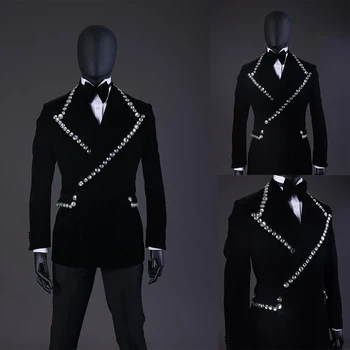 Bărbați De Culoare De Nunta Costume Atins Sacou Rever Aplicatii De Design Cele Mai Recente Mirele Purta Pentru Bal Petrecere De Seara Numai Blazer Personaliza