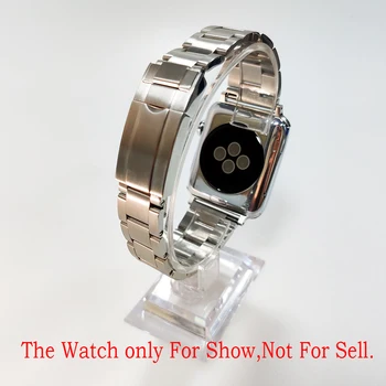 CARLYWET Oyster Ceas din Oțel Banda Curea Pentru Apple Watch Band 44mm 40mm 42mm 38mm Serie SE/6/5/4/3/2/1 iWatch Ceas Brățară