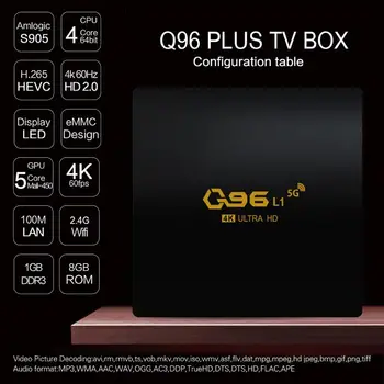 Caseta de TV 4K Smart Media Player 8GB Q96 L1 Rețea TV Set Top Box Quad Core Rețea Wifi Player Joc Video Smart TV Box pentru Android