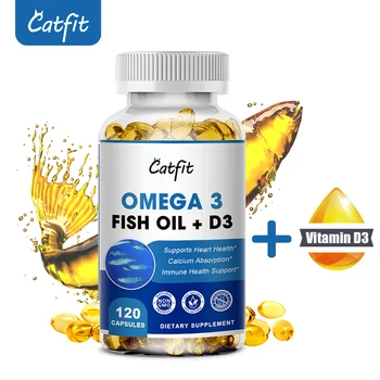 Catfit Organice DeepSea Ulei de Pește Omega 3 și Vitamina D3 Cardiovasculare și Cerebrovasculare Reparații Creier si sistemul Nervos Îngrijire