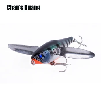 Chan Huang 115mm/33.5 g Topwater Popper Momeală de Pescuit, Momeală Corp Dur Metal Inoxidabil aripi Plutitoare Wobbler Swimbait Aborda