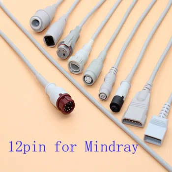 Compatibil 12pin Mindray Argon/Medex/HP/Edward/BD/Abbott laboratories/PVB/Utah IBP senzor adaptor portbagaj cablu pentru traductor de presiune.