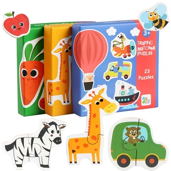 Copii Distractiv De Puzzle De Potrivire Animal Transport Fructe Legume Timpurii De Jucării De Învățare Pentru Copii, Copii Jucărie De Învățământ Cadou