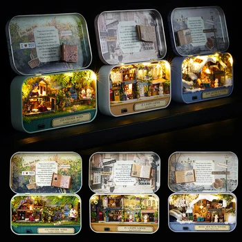 Cutie de Teatru Mobilier casă de Păpuși în Miniatură Jucărie DIY Miniaturi Casa Papusa Mobila Casa Jucării pentru Copii Cadou de Ziua T4
