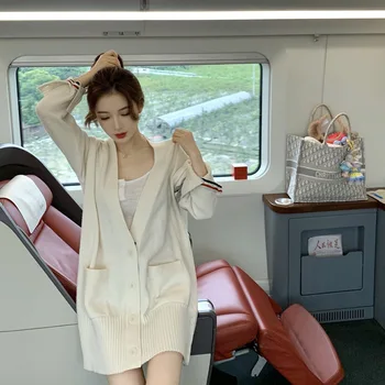 De înaltă Calitate Moda coreeană TB Cardigan Pulover Mujer Maneca Lunga de Sus Pulovere pentru Femei