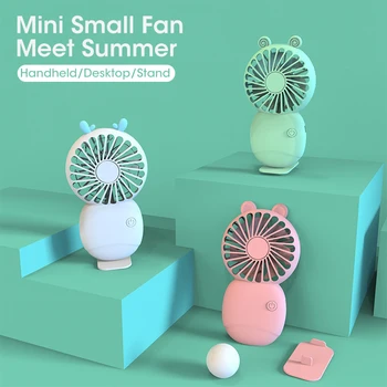 Desene animate Portabile de Buzunar Mic Ventilator de birou Cu Baza Ventilatoare Electrice Pentru Acasă Portabil de Încărcare USB Mini Ventilator Copii în aer liber Cadou