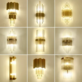 Diverse stiluri de cameră decorative lumini de perete pentru camera de zi,Cristal de aur lampă de Perete pentru dormitor,hol, culoar de lumină